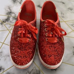 red sparkle keds